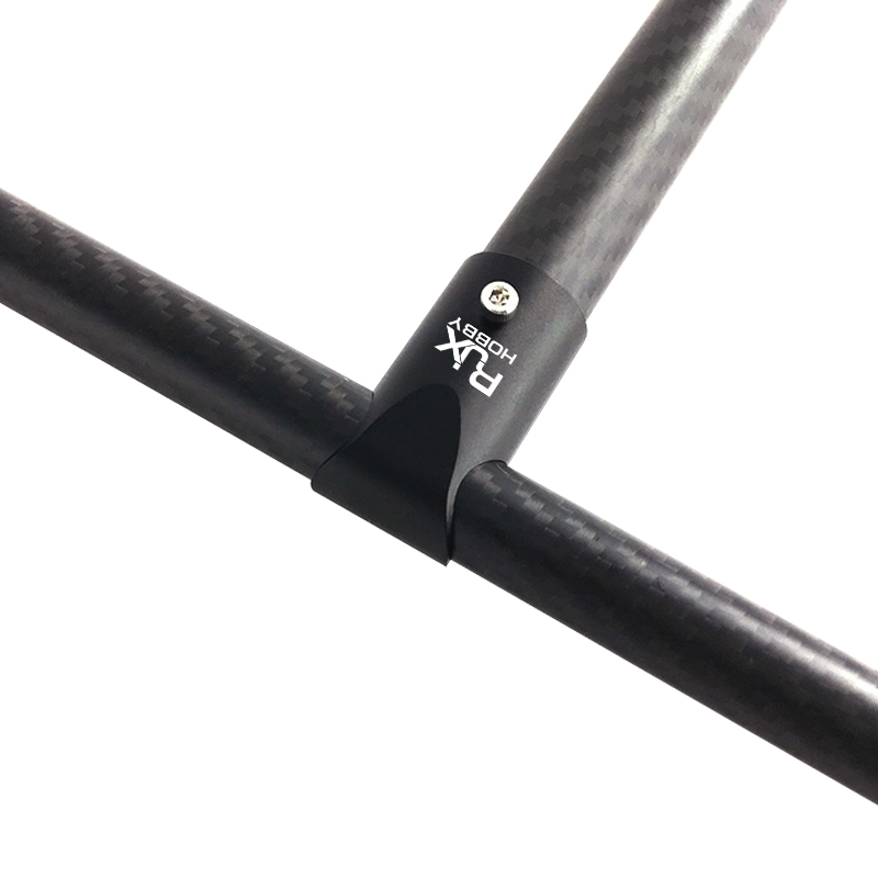 RJXHOBBY 1pcs 12 16 20 22 25 30mm Landing Gear Aluminum Alloy Tee Tripod Carbon Fiber Tube Connector For Agriculture Drone UAV