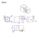 RJXHOBBY 1pcs 16mm 20mm 25mm Quick Release Tripod CNC Three-way Joint  for RC Multiaxis UAV DIY Parts ​