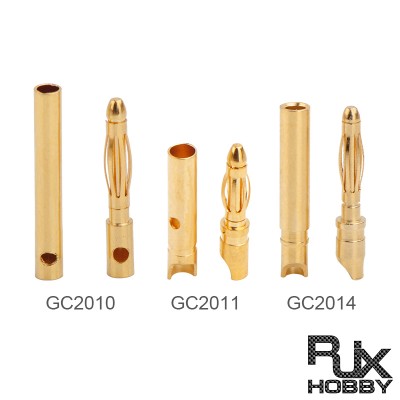 RJX 50 Pairs 2.0mm Gold Bullet Banana Connector Plug 2mm Male & Female Bullet Connector 