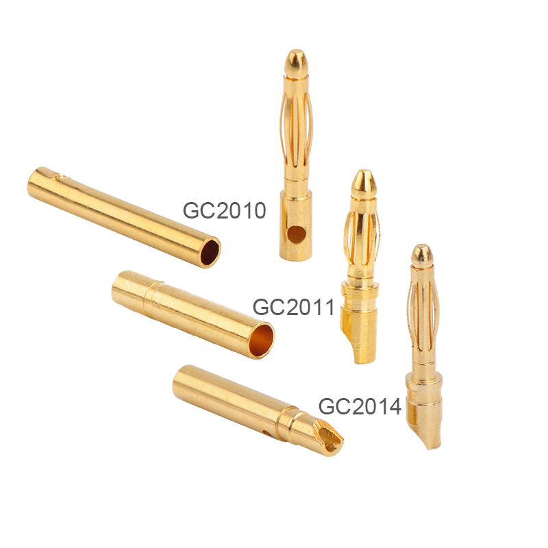 RJX 50 Pairs 2.0mm Gold Bullet Banana Connector Plug 2mm Male & Female Bullet Connector 