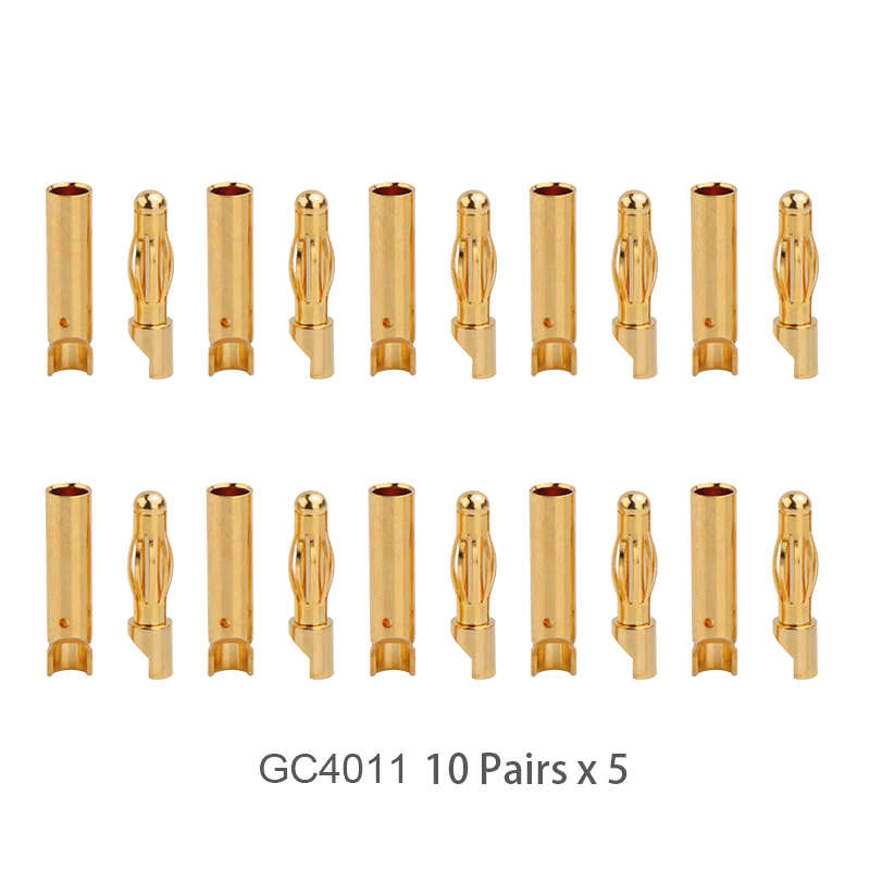 RJX 50 Pairs 4.0mm Gold Bullet Banana Connector Plug 4mm Male & Female Bullet Connector