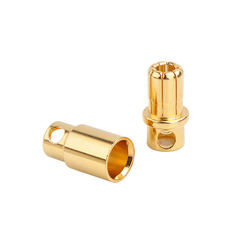 RJX 10 Pairs 8.0mm Gold Bullet Banana Connector Plug 8mm Male & Female Bullet Connector