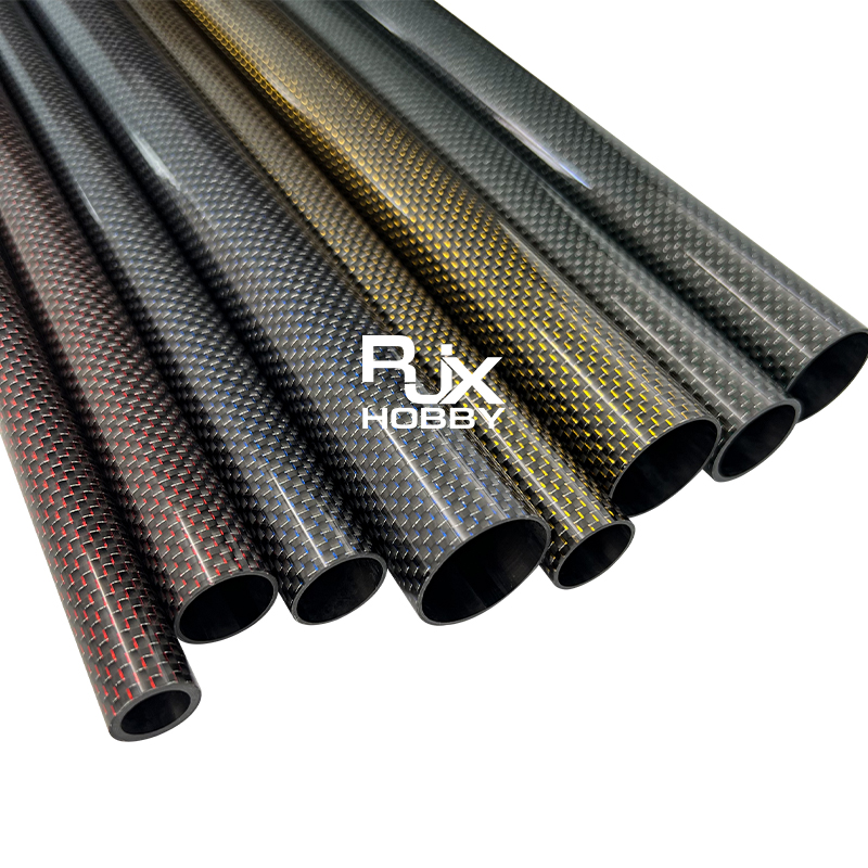 RJX 1pcs Colored 3K Carbon Fiber Tube 1000mm(OD:6-10mm)