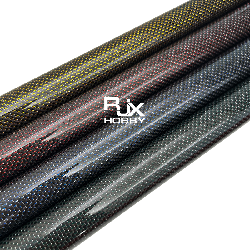 RJX 1pcs Colored 3K Carbon Fiber Tube 1000mm(OD:6-10mm)
