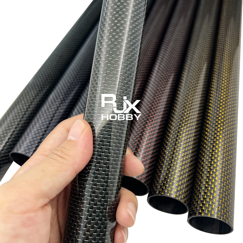 RJX 1pcs Colored 3K Carbon Fiber Tube 1000mm(OD:6-10mm)