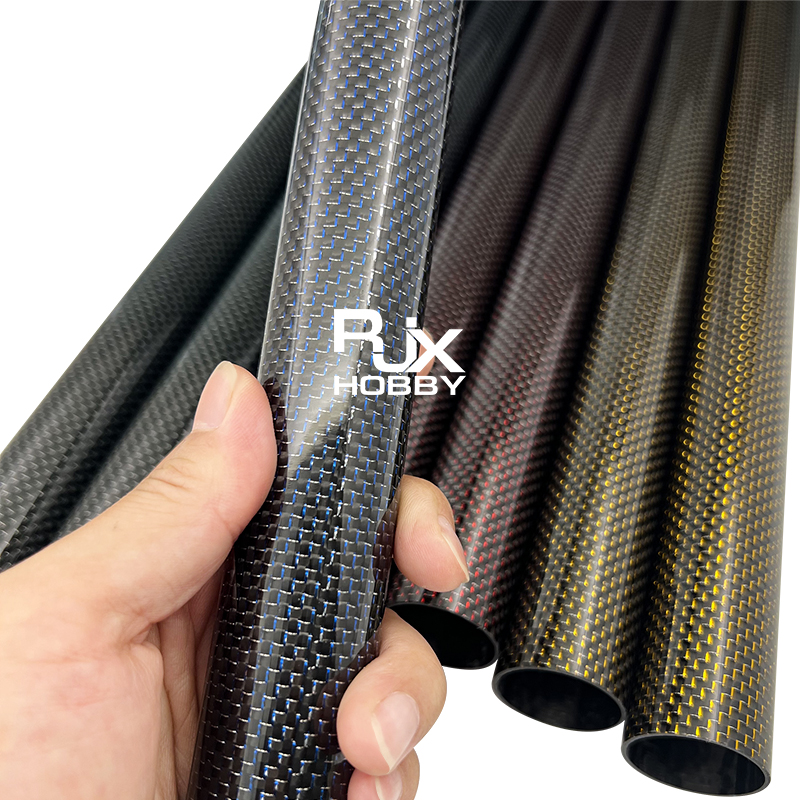 RJX 1pcs Colored 3K Carbon Fiber Tube 1000mm(OD:6-10mm)