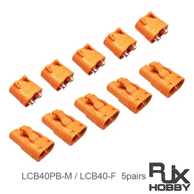 RJX Amass DC Plug  LCB40 Female LCB40PB Male Copper Silver Plated Lithium Battery Connector For Smart Appliance