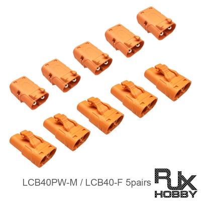 RJX Amass DC Plug LCB40 Female LCB40PW Male Copper Silver Plated Lithium Battery Connector For Smart Appliance