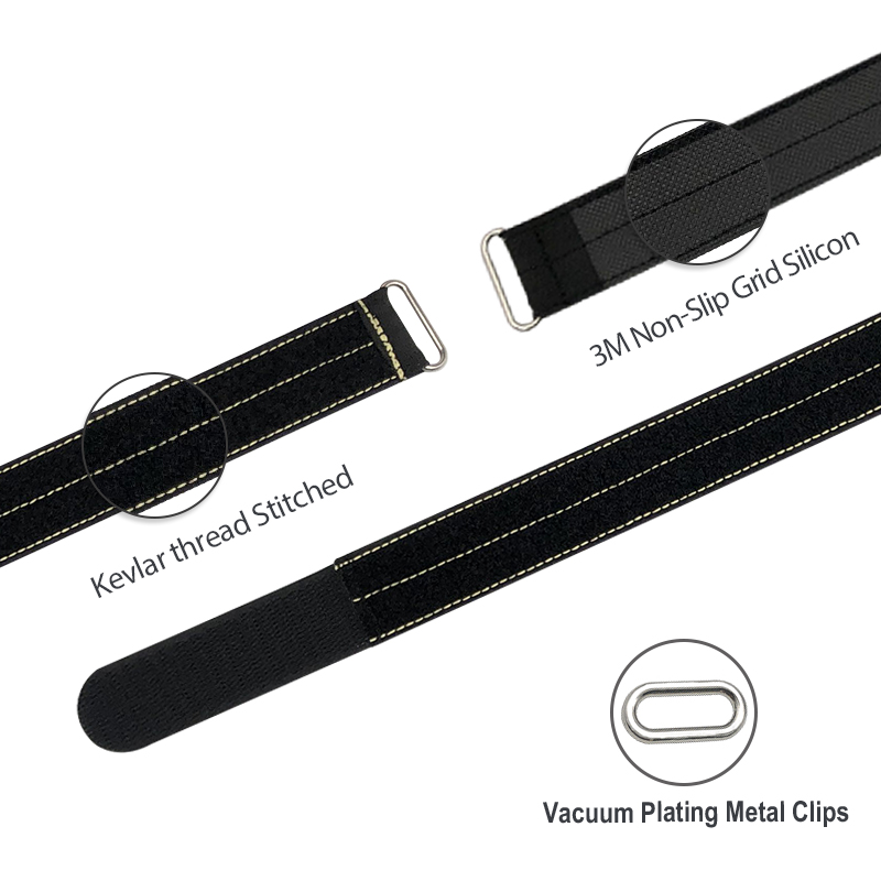 RJXHOBBY 1pcs 30mm Width Kevlar Battery Strap Kevlar Stitching Rubber Grip and Zinc Alloy Seamless Buckle (Length:400 -1000mm)