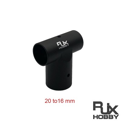 RJX 1pcs 20 to 16mm Landing Gear Aluminum Alloy Tee Tripod Carbon Fiber Tube Connector For Agriculture Drone UAV