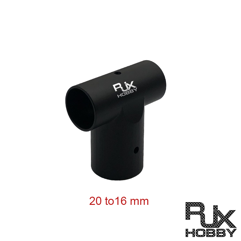 RJX 1pcs 20 to 16mm Landing Gear Aluminum Alloy Tee Tripod Carbon Fiber Tube Connector For Agriculture Drone UAV