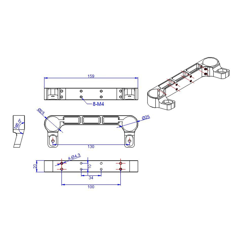 RJX 1pcs Aluminum Alloy 25mm Medicine Box Fixed Parts for Plant UAV Drone DIY Acc