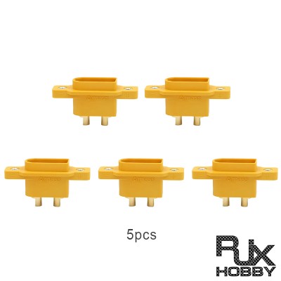 RJXHOBBY 5pcs Amass XT90NE-M XT90NE Male Plug with M2.5 Nuts Lipo Battery Connector Gold-plated Connecting Adapter