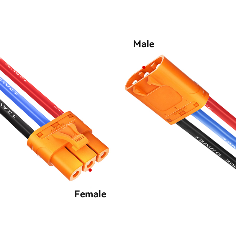 RJXHOBBY LCC30 Female Male Connector With 12AWG Cable