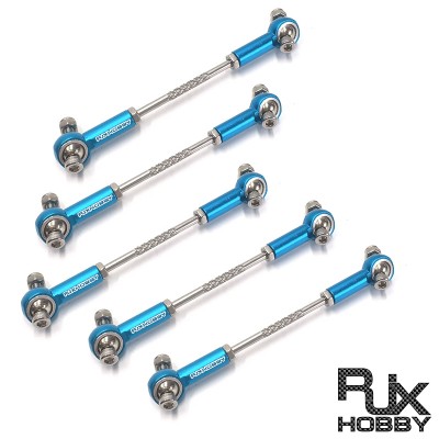 RJX 5pcs M3 Adjustable Push Rod End Ball Joint Linkage Set Assembly Servo Connecting Rod Stainless Steel for RC Aircraft Boat