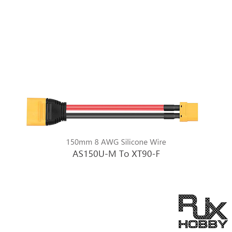 RJX 1pcs AMASS AS150U Male to XT90 Female 8AWG 150mm RC Charger Extension Cable Battery Extension Cable