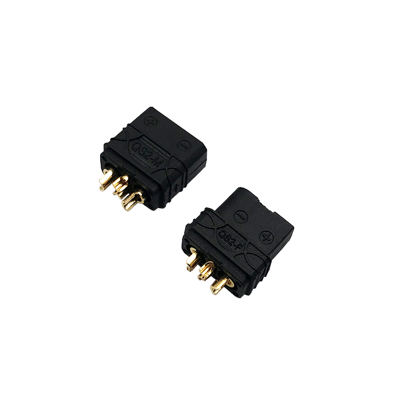 RJXHOBBY 5pairs QS2 2mm Anti Spark Male & Female 2P 30A Plated Bullet Connector Plug with Signal Pin 