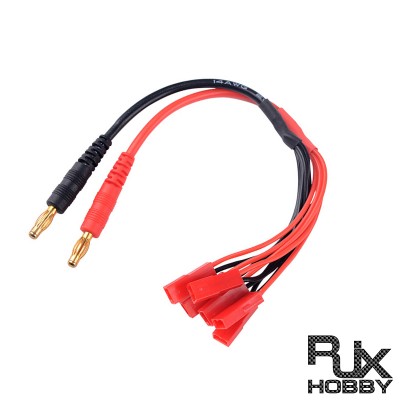 RJX 1pcs 6 in 1 4mm Banana Bullet Plug JST Connector Parallel Adapter Charge cable 