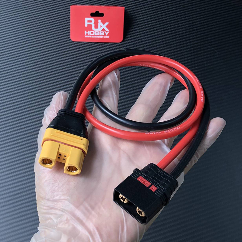 RJXHOBBY 1pcs QS8-S Male to AS150U Female 8AWG Conversion Line for RC Agriculture UAV Lipo Battery ESC Balance Charger