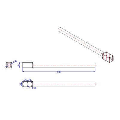 RJXHOBBY 1pcs 30mm Carbon fiber arm for Plant Protection UAV Multicopter