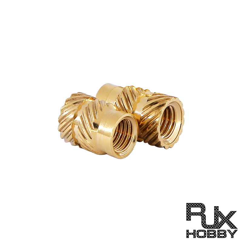 RJX 100pcs M4 Brass Insert Nuts Hot Melt Molding Copper Heat Inserting Thread Embedded Knurled Injection Nut