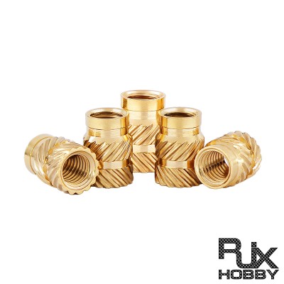 RJX 100pcs M2.5 Brass Insert Nuts Hot Melt Molding Copper Heat Inserting Thread Embedded Knurled Injection Nut