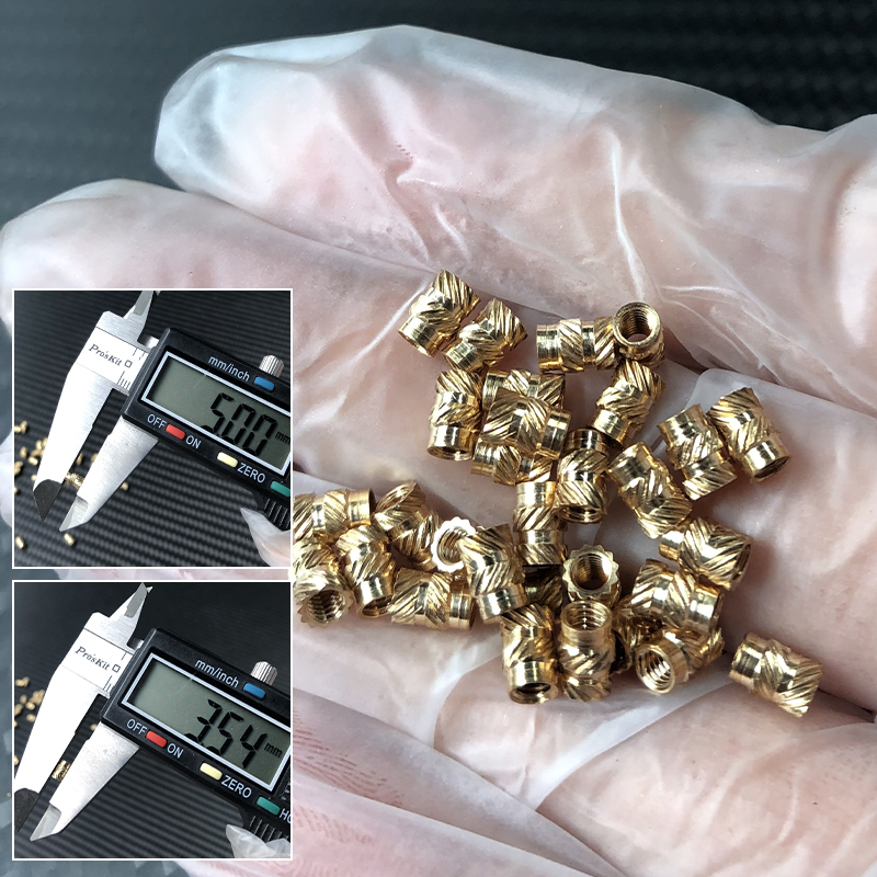 RJX 100pcs M2.5 Brass Insert Nuts Hot Melt Molding Copper Heat Inserting Thread Embedded Knurled Injection Nut