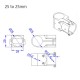 RJX 1pcs Alum 25 to 25mm / 30 to 30mm / 30 to 25mm / 30 to 40mm Tee Joint  Landing Gear Connector Adapter for RC Plant UAV Drone