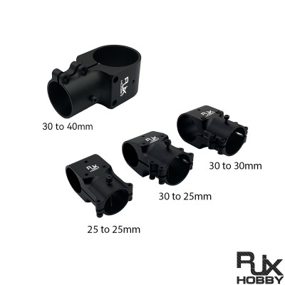 RJX 1pcs Alum 25 to 25mm / 30 to 30mm / 30 to 25mm / 30 to 40mm Tee Joint  Landing Gear Connector Adapter for RC Plant UAV Drone