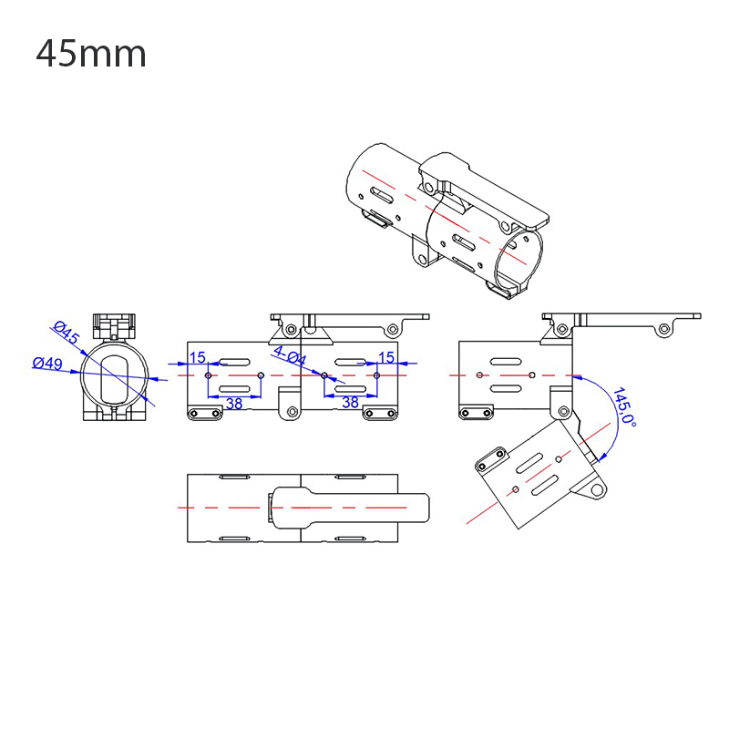 RJXHOBBY 1pcs 30 / 40 / 45 / 50mm V2 Quick remove folding arm for Plant Protection UAV Multicopter