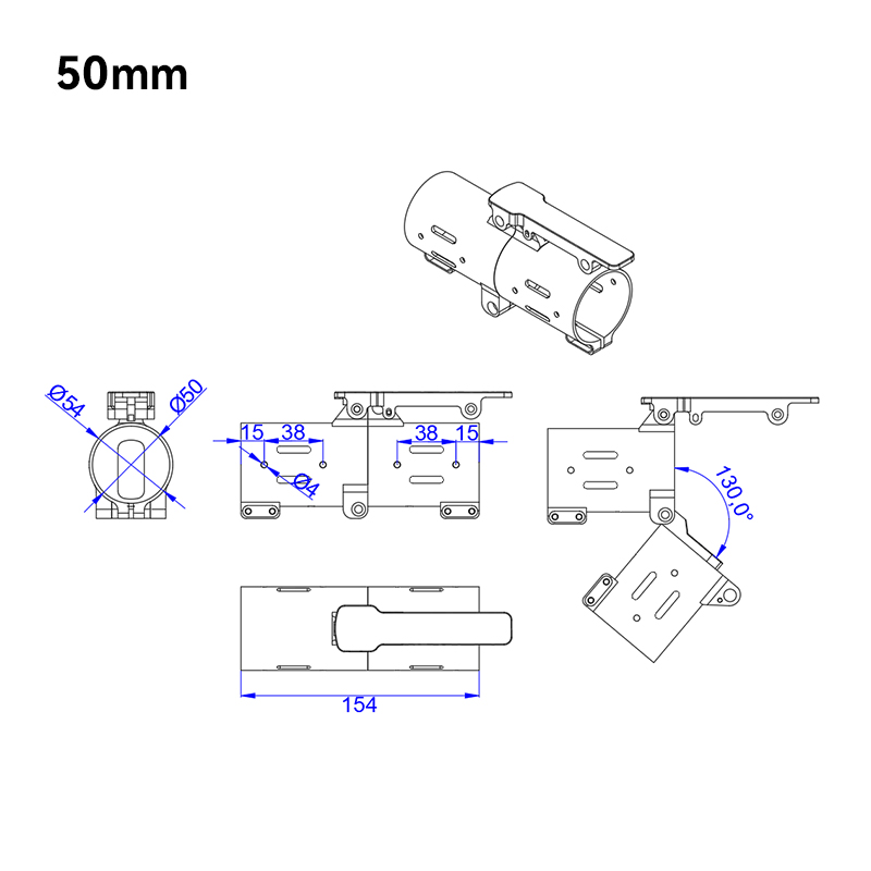 RJXHOBBY 1pcs 30 / 40 / 45 / 50mm V2 Quick remove folding arm for Plant Protection UAV Multicopter