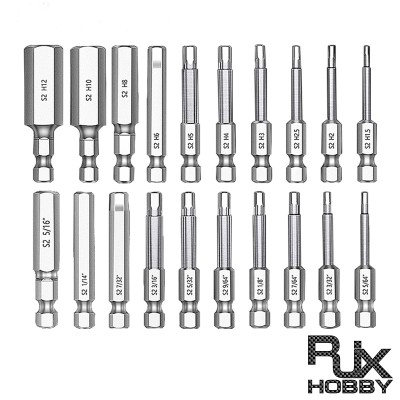 RJX 20pcs Hex Head Allen Wrench Drill Bit Set Premium S2 Steel Drill Bit Quick Release Shank Magnetic Screwdriver Bit Set