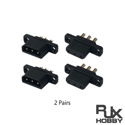 RJX 2Pairs MPX3 3Pin Steering Gear Quick Release Connector Multi Wire Servo Extension Plug Male Female