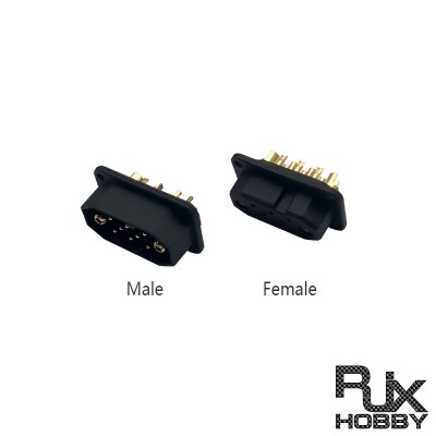 RJX 1Pairs JX-8 8Pins 8+2 Servo Extension Connectors Fast Release Adapter VTOL Model Airplane for Turbojet Drone DIY
