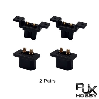 RJX Amass Quick Charge Mountable Plug XT30G-M/F Male Female fixed XT30 black gold plated lithium battery connector plug