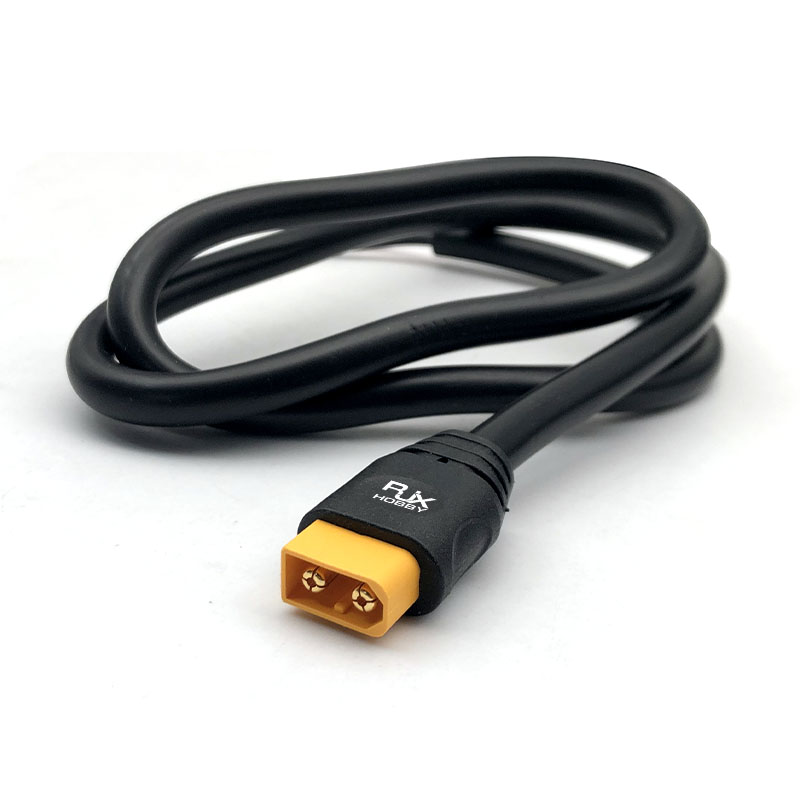 RJX 1pcs XT60H-M Male Plug 80cm Outdoor Power Brass Gold-plated Drone Connector Cable LSD-15