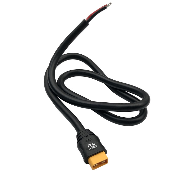 RJX 1pcs XT60H-M Male Plug 80cm Outdoor Power Brass Gold-plated Drone Connector Cable LSD-15