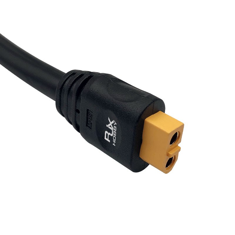 RJX 1pcs XT60H-F Female Plug 80cm Outdoor Power Brass Gold-plated Drone Connector Cable  LSD-15