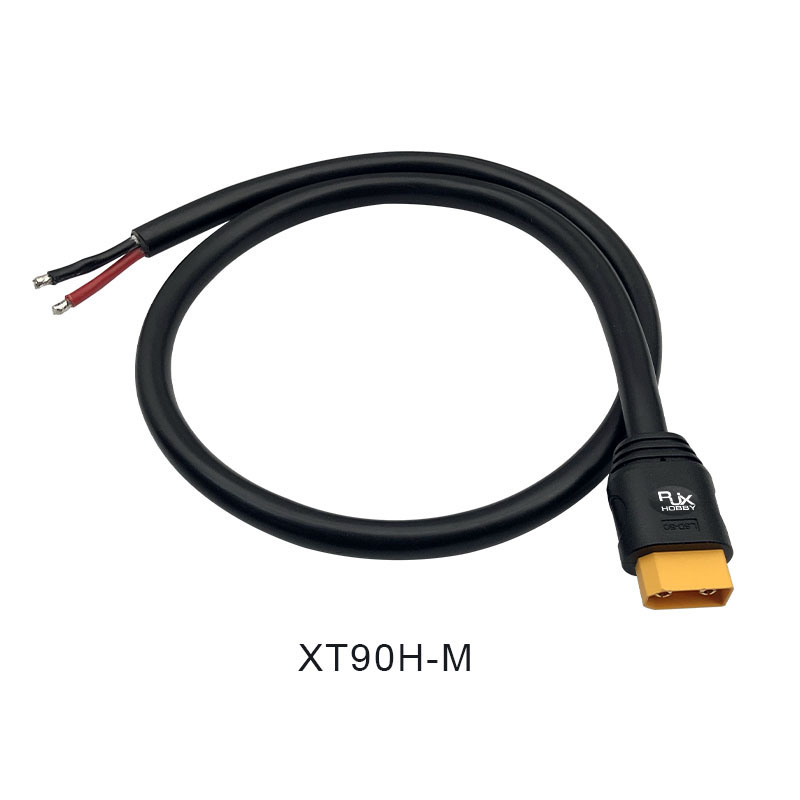 RJX 1pcs XT90H male Plug 80cm Outdoor Power Brass Gold-plated Drone Connector Cable LSD-50 with Plug Fixed Seat Mounting