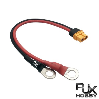 RJX 1pcs XT60H Female to 8mm O Ring Lugs 12AWG 20cm Cable for RC Lipo Battery FPV Racing Drone