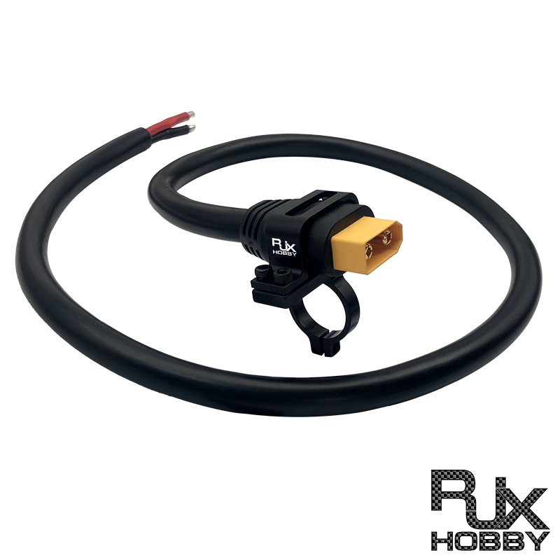 RJX 1pcs XT90H male Plug 80cm Outdoor Power Brass Gold-plated Drone Connector Cable LSD-50 with Plug Fixed Seat Mounting
