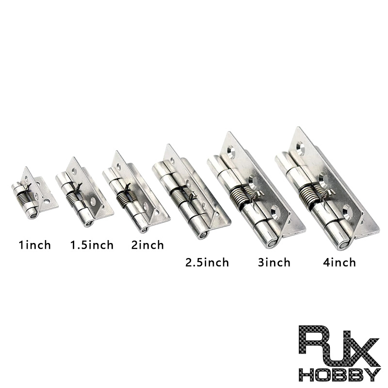 RJX 10 pcs 1/1.5/2/2.5/3/4 inch Stainless Steel Spring Hinge for RC airplane fixed wing