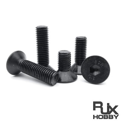 RJXHOBBY 100pcs M2 3-40mm 10.9 Grade High-strength Countersunk Hex Socket Screw Flat Head Hexagon Socket Screw Bolt