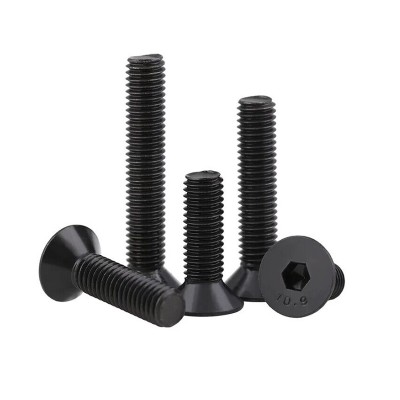 RJXHOBBY 100pcs M2 3-40mm 10.9 Grade High-strength Countersunk Hex Socket Screw Flat Head Hexagon Socket Screw Bolt