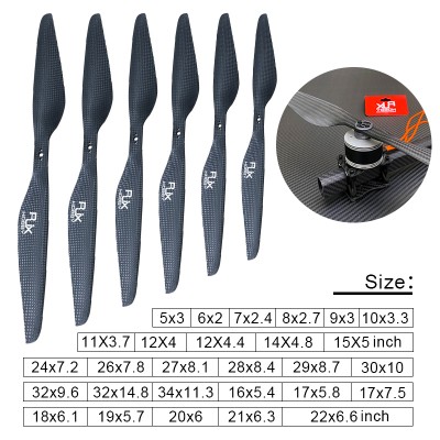 RJXHOBBY 1pair 24x7.2/26x7.8/27x8.1/28x8.4/29x8.7/30x10/32x9.6/32x14.8/34x11.3 inch carbon fiber propeller for UAV