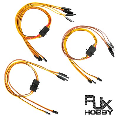 RJXHOBBY 1 Pair MPX 8Pin Connector Multi-Wires 60 Core 300mm With Servo Extension Plug 