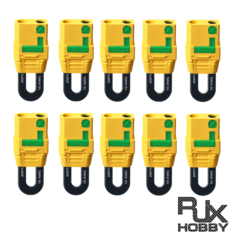 RJX 10pcs XT90-S Anti Spark Connector Bind Plug Loop Short Circuit 10AWG