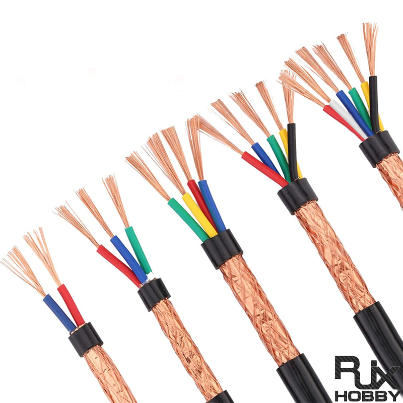 RJX 10meters Shielded cable wire  2/3/4/5/6/7/8 core 0.5 1.0mm pure copper shielded wire