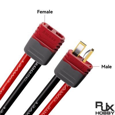 RJX AM-1015E Male Female T Plug Connector With Wire With Sheath Housing For RC Lipo Battery 