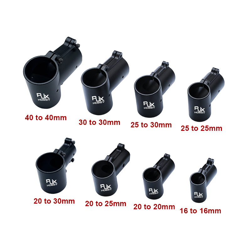 RJX 1pcs 16mm / 20mm / 20 to 25mm / 20 to 30mm /25mm / 25 to 30mm / 30mm / 40mm Tee Joint Landing Gear Connector for RC Plant UAV Drone